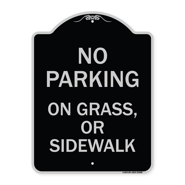 No Parking on Grass or Sidewalk Parking Heavy-Gauge Aluminum Sign, 24" x 18", BS-1824-23698